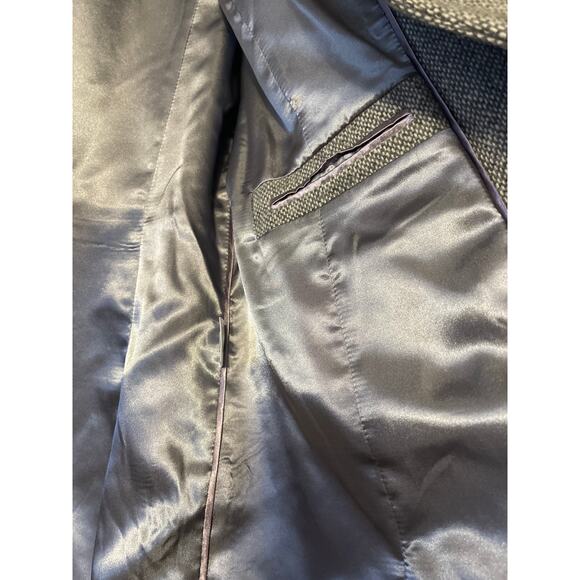 Calvin Klein NWOT Wool Blend Double Breasted Gray Snap Tie Front Coat Women’s 12 - Picture 4 of 7